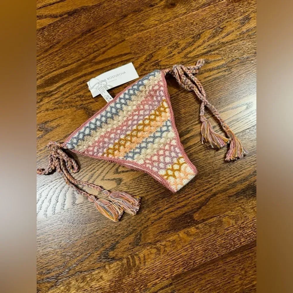 Anna Kosturova Crochet Dusk Rainbow Mesh Bikini Bottom Size Large - Picture 4 of 11